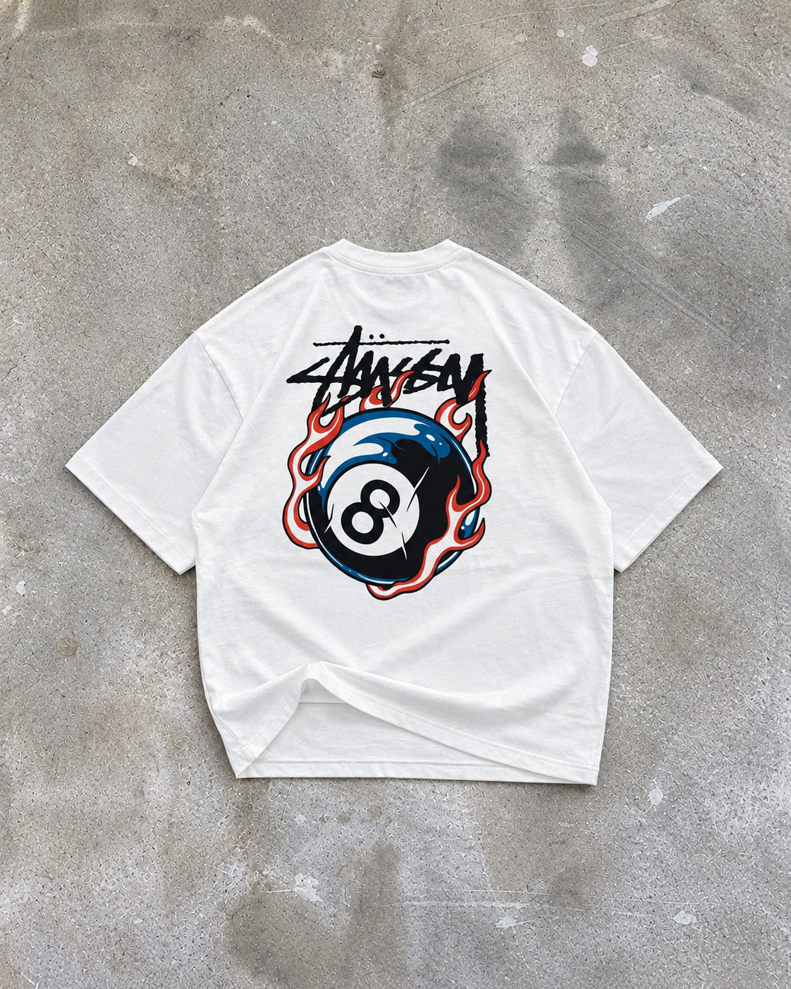 Franela oversize stussy diseño de bola